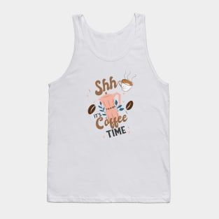 Its Coffee Time With Mug & Coffee Beans Tank Top